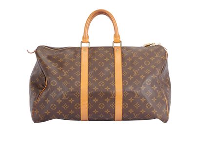 Keepall 45, &pound;750, Handbags, Brown, Coated Canvas/Vachetta Leather, Front view